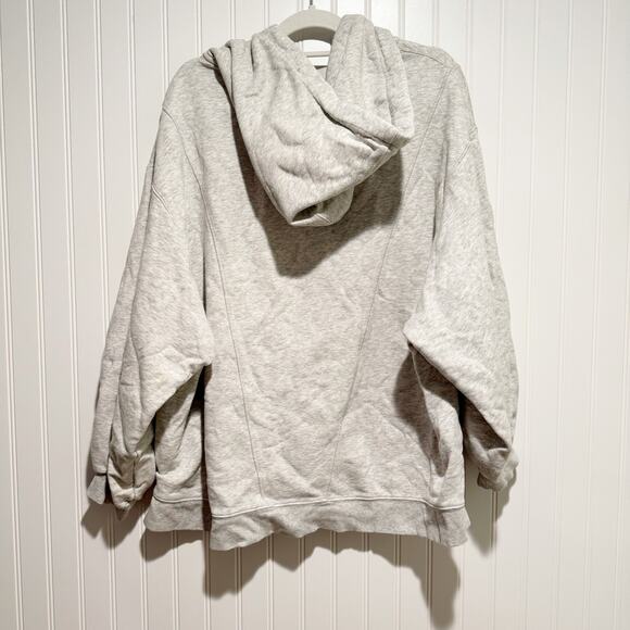 Free People Gray Oversized Quarter Zip Gray Hoodie Size Small - Picture 7 of 7